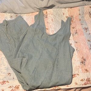 We The Free Blue and White Striped Tank Jumpsuit